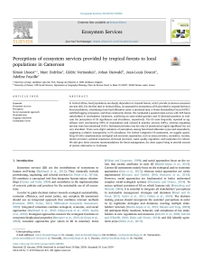 Lhoest S. et al_Ecosytem Serv_Perceptions of ecosystem services provided by tropical forests to local populations in Cameroon