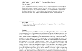 Tagg N.,et al.. Ground Night Nesting in Chimpanzees_PR2013_poster
