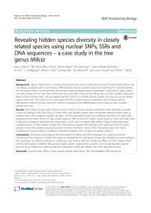 Dainou K. et al. revealing hidden species diversity in closely related_BMC Evol Biol