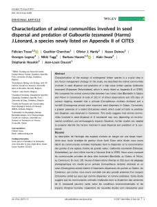 Tosso F.et al._Characterization of animal communities involved in seed_Afr J of Ecology