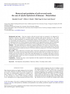 vrard-Q.-et-al._Removal-and-predation-of-aril-covered-seeds_Plant-Ecol-and-Evol_PR2019